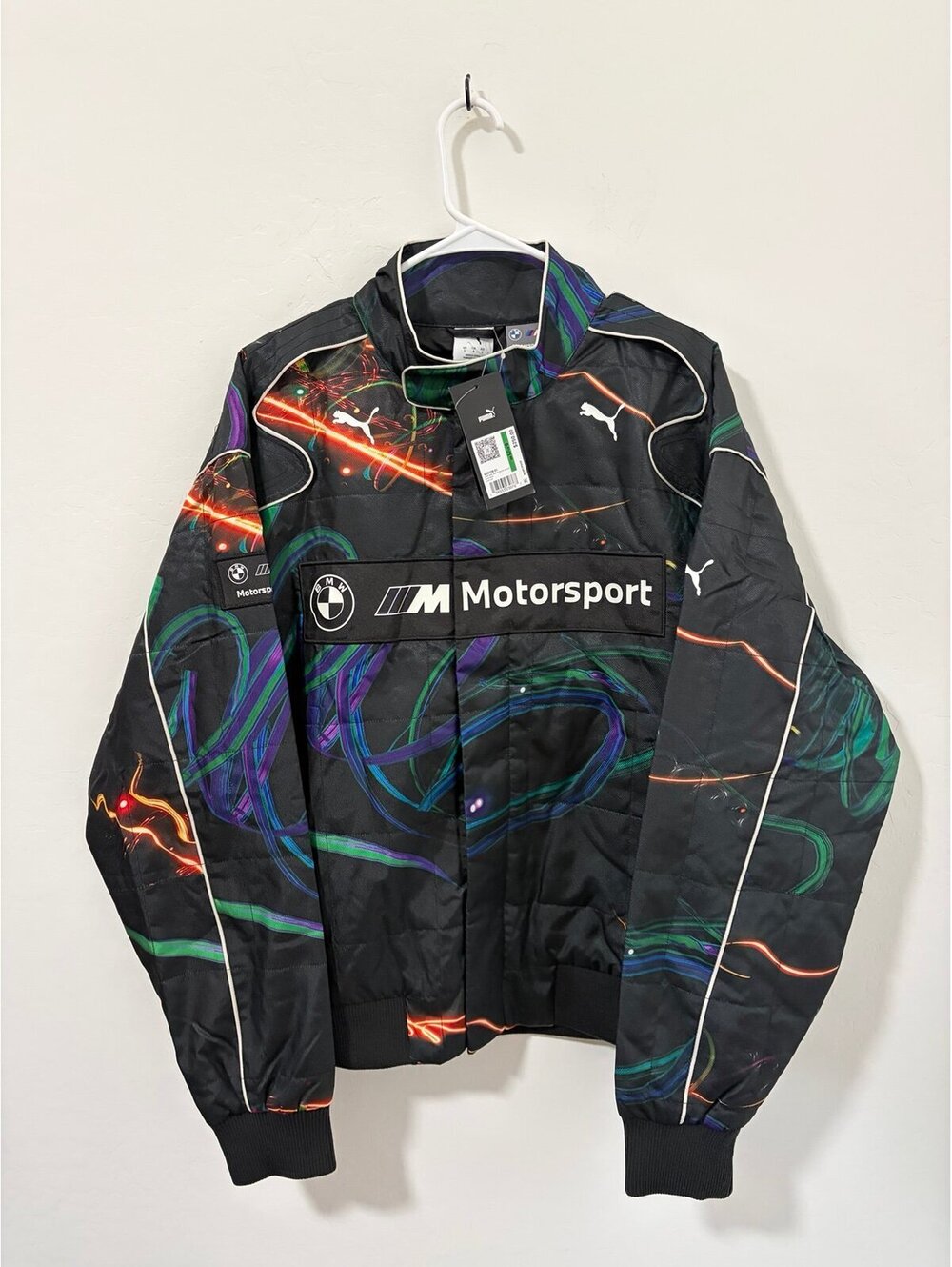 New $250 PUMA BMW M Motorsport Cao Fei Racer Jacket 633178 01 Men's Size Large